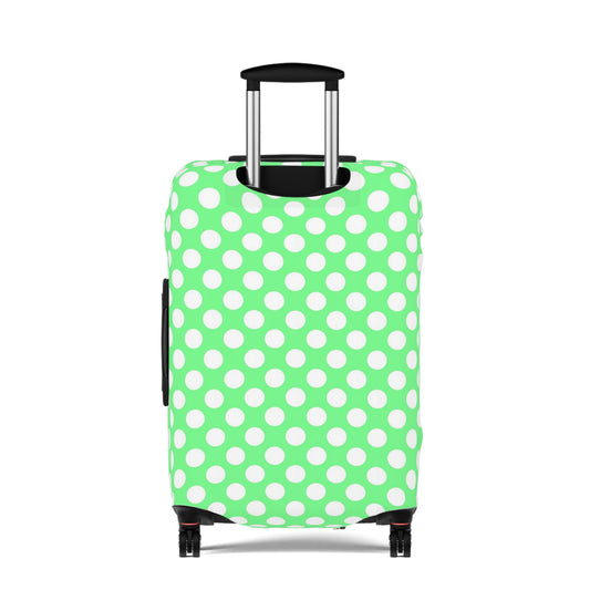 Green Polka Dot Luggage Cover - Pastel Polka Dot Suitcase Cover