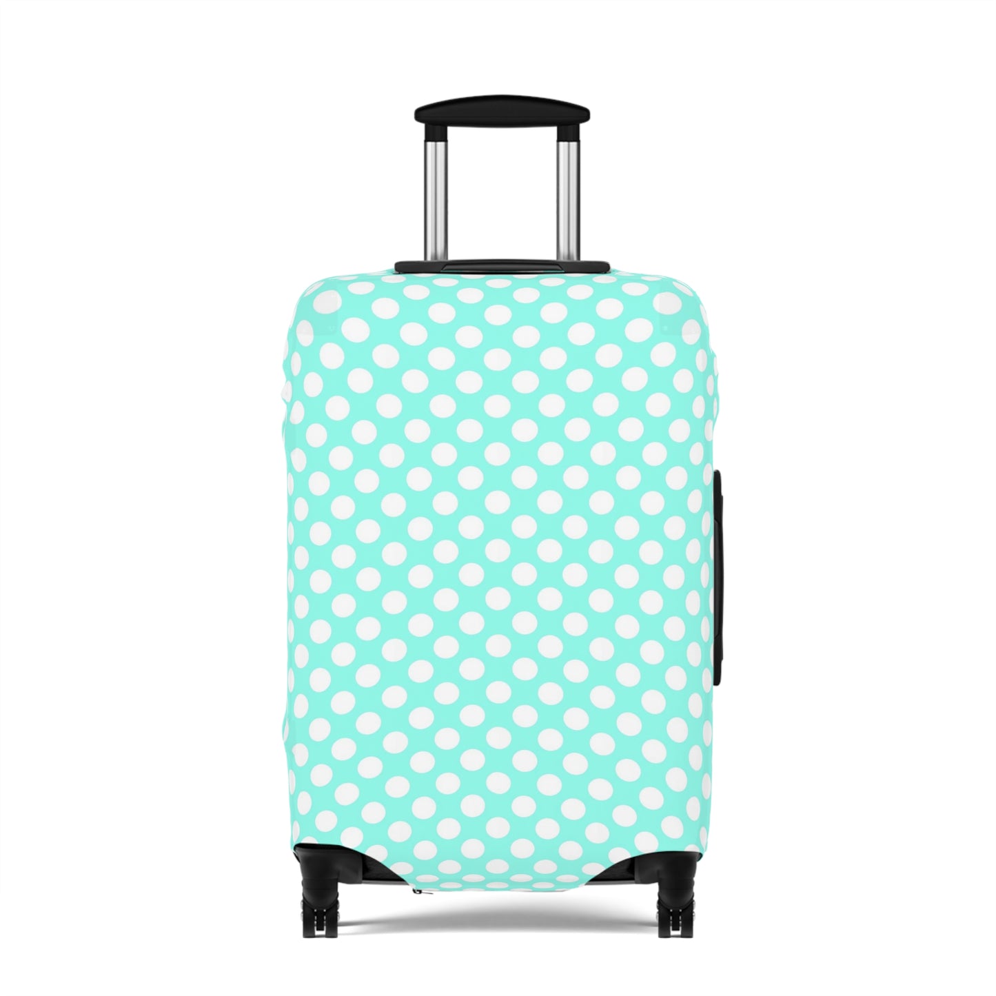 Aqua Polka Dot Luggage Cover - Pastel Polka Dot Suitcase Cover