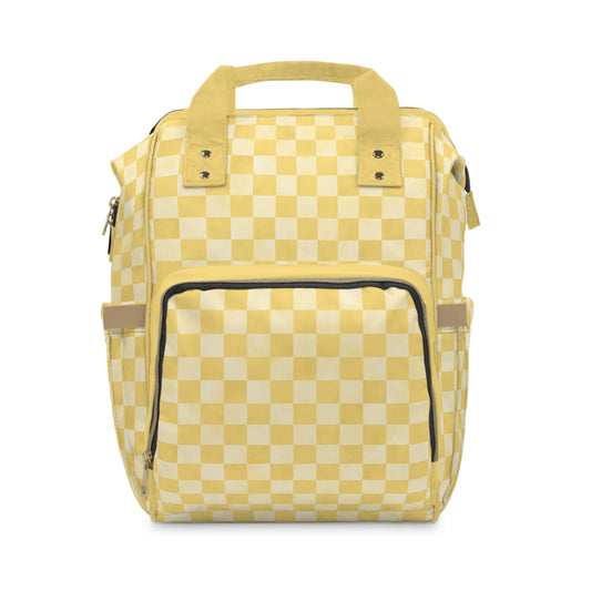 Pastel Checkers Diaper Backpack - Chic & Practical Baby Bag with Checkerboard Patterns, Perfect for Minimalist Parents