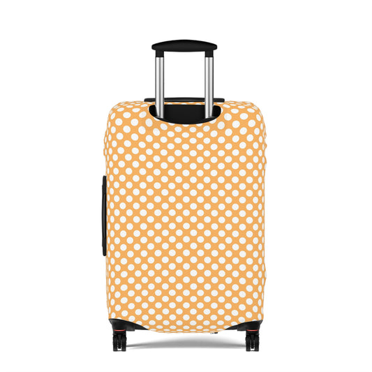 Orange Polka Dot Luggage Cover - Pastel Polka Dot Suitcase Cover