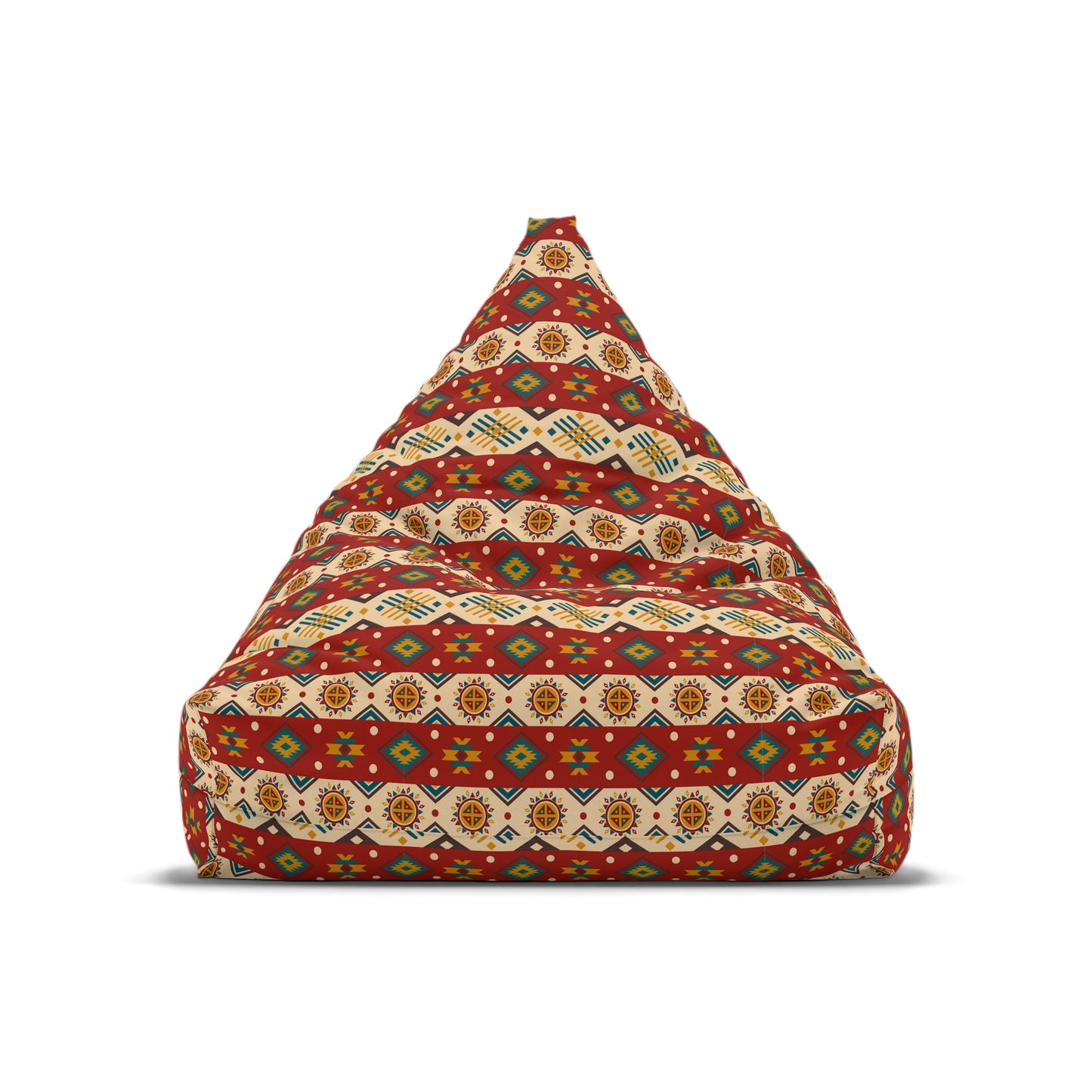 Aztec Bean Bag Chair Cover - Durable Polyester, Locking Zipper, 2 Sizes