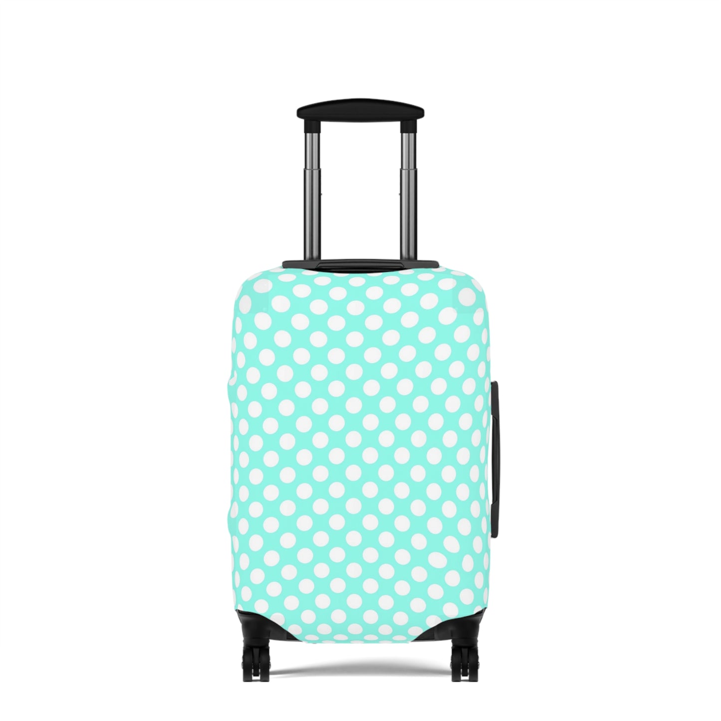 Aqua Polka Dot Luggage Cover - Pastel Polka Dot Suitcase Cover