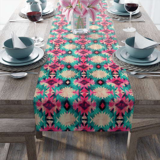 Aztec-Inspired Table Runner - Bold Patterns, Cotton Twill or Polyester - Ideal for Home Decor & Unique Gifts