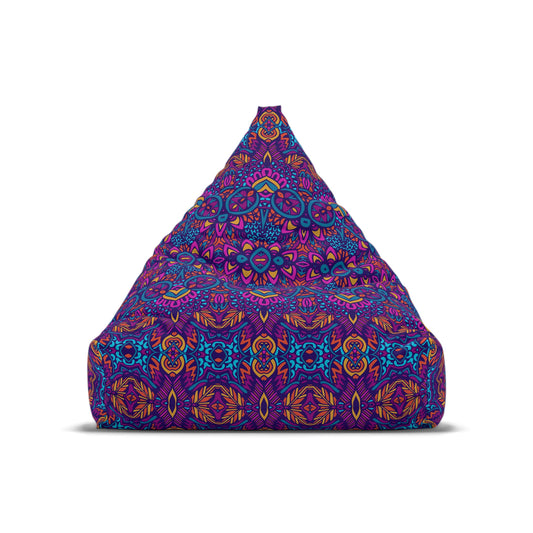 Mandala Bean Bag Chair Cover - Premium Polyester, Secure Zipper, 2 Sizes, Bohemian Design