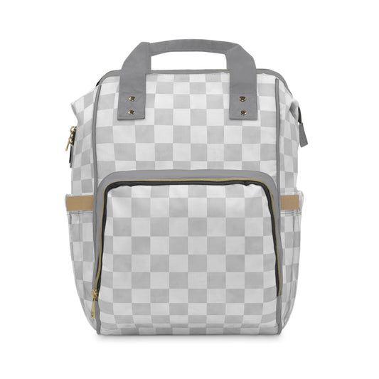 Pastel Checkers Diaper Backpack - Chic & Practical Baby Bag with Checkerboard Patterns, Perfect for Minimalist Parents