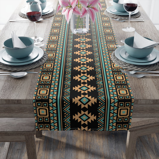 Aztec-Inspired Table Runner - Bold Patterns, Cotton Twill or Polyester - Ideal for Home Decor & Unique Gifts