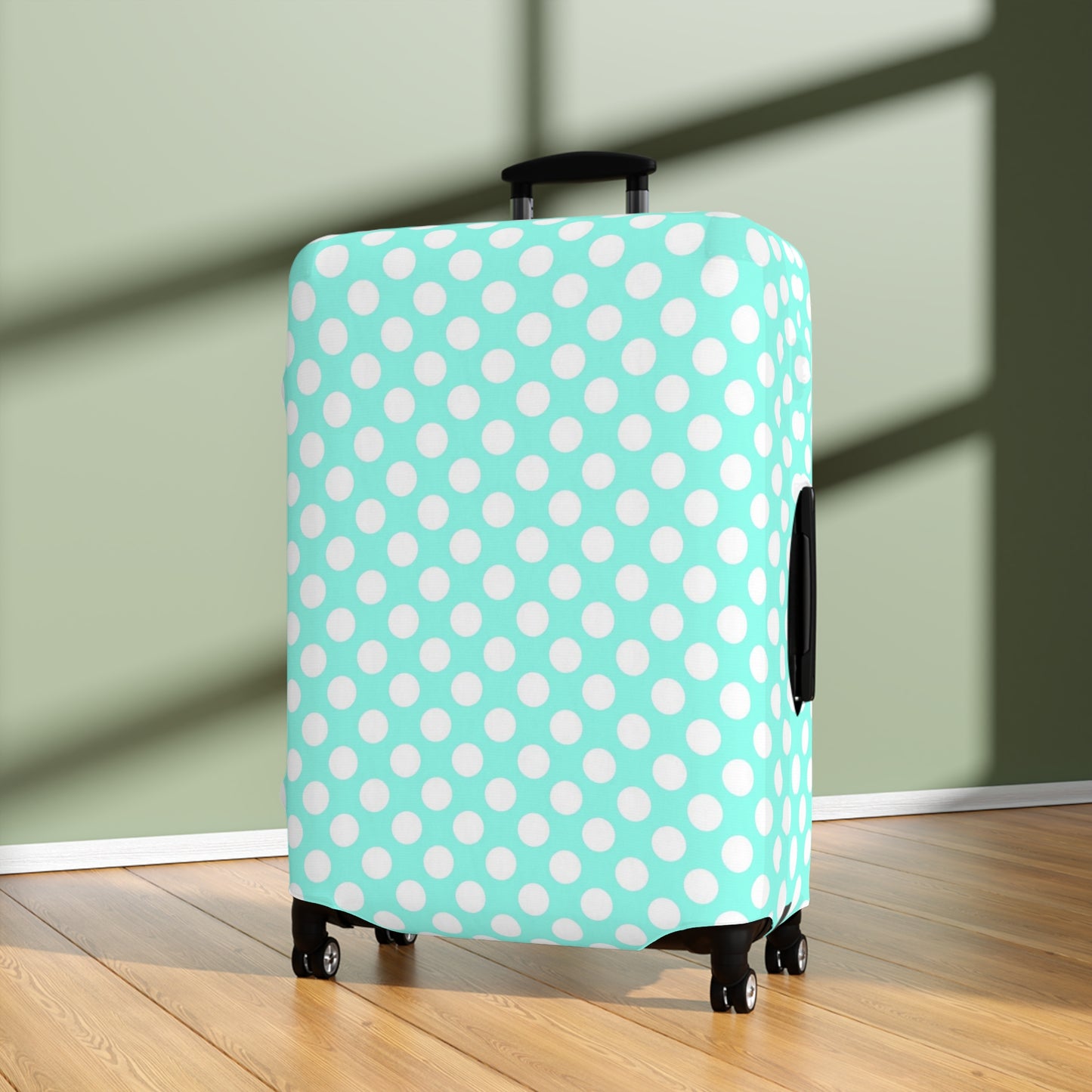 Aqua Polka Dot Luggage Cover - Pastel Polka Dot Suitcase Cover