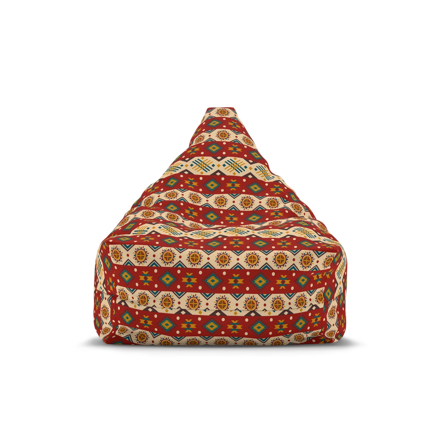 Aztec Bean Bag Chair Cover - Durable Polyester, Locking Zipper, 2 Sizes