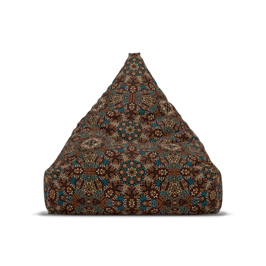 Mandala Bean Bag Chair Cover - Premium Polyester, Secure Zipper, 2 Sizes, Bohemian Design