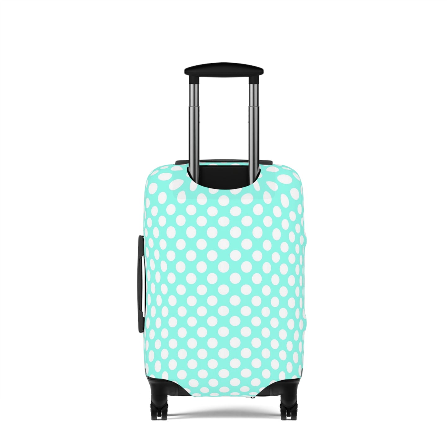 Aqua Polka Dot Luggage Cover - Pastel Polka Dot Suitcase Cover