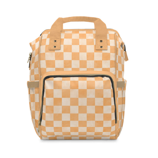 Pastel Checkers Diaper Backpack - Chic & Practical Baby Bag with Checkerboard Patterns, Perfect for Minimalist Parents