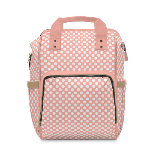 Pastel Polka Dot Diaper Backpack - Stylish & Multifunctional Baby Bag with Polka Dot Patterns, Perfect for Trendy Parents