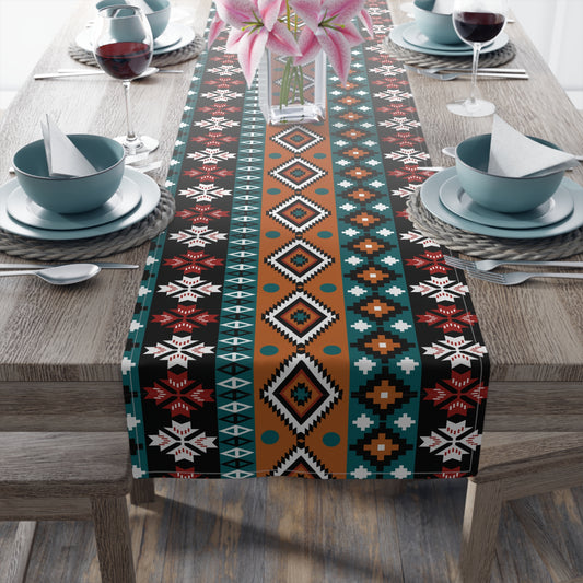 Aztec-Inspired Table Runner - Bold Patterns, Cotton Twill or Polyester - Ideal for Home Decor & Unique Gifts