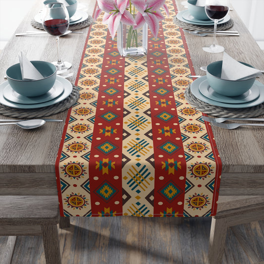 Aztec-Inspired Table Runner - Bold Patterns, Cotton Twill or Polyester - Ideal for Home Decor & Unique Gifts