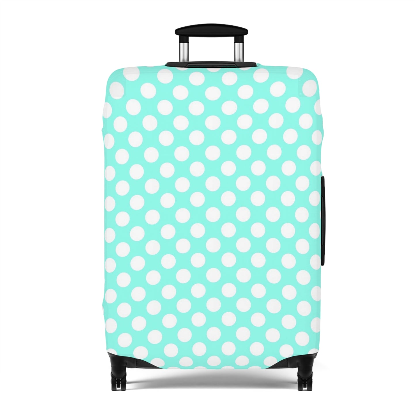 Aqua Polka Dot Luggage Cover - Pastel Polka Dot Suitcase Cover