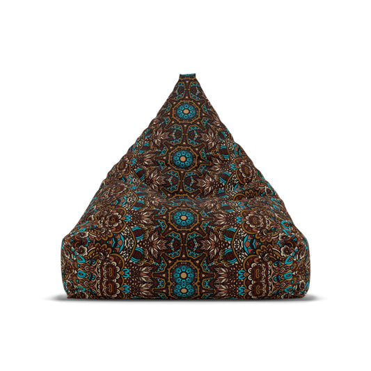 Mandala Bean Bag Chair Cover - Premium Polyester, Secure Zipper, 2 Sizes, Bohemian Design