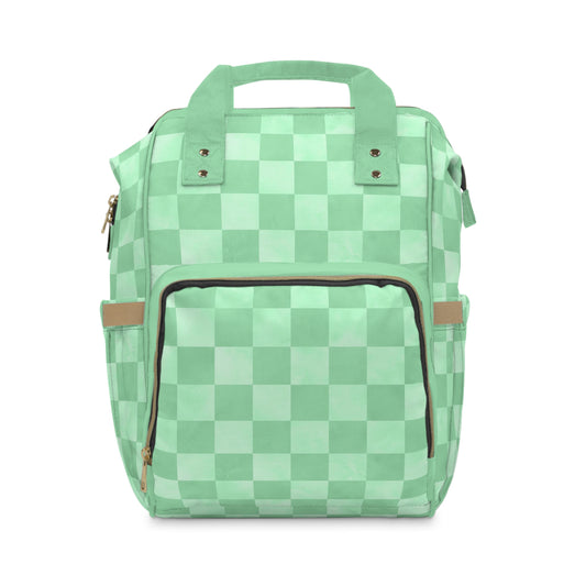 Pastel Checkers Diaper Backpack - Chic & Practical Baby Bag with Checkerboard Patterns, Perfect for Minimalist Parents