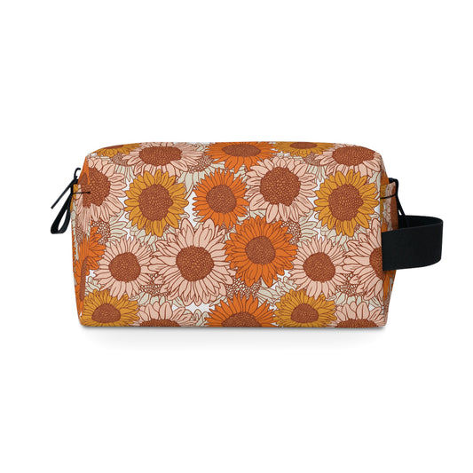 Sunflower Toiletry Bag | Cheerful & Durable Organizer | Water-Resistant for Travel, Camping, College